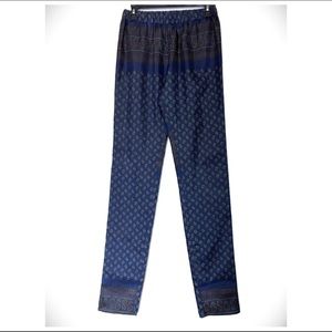 Sacai Luck Navy Blue Paisley Silky Feel Pants